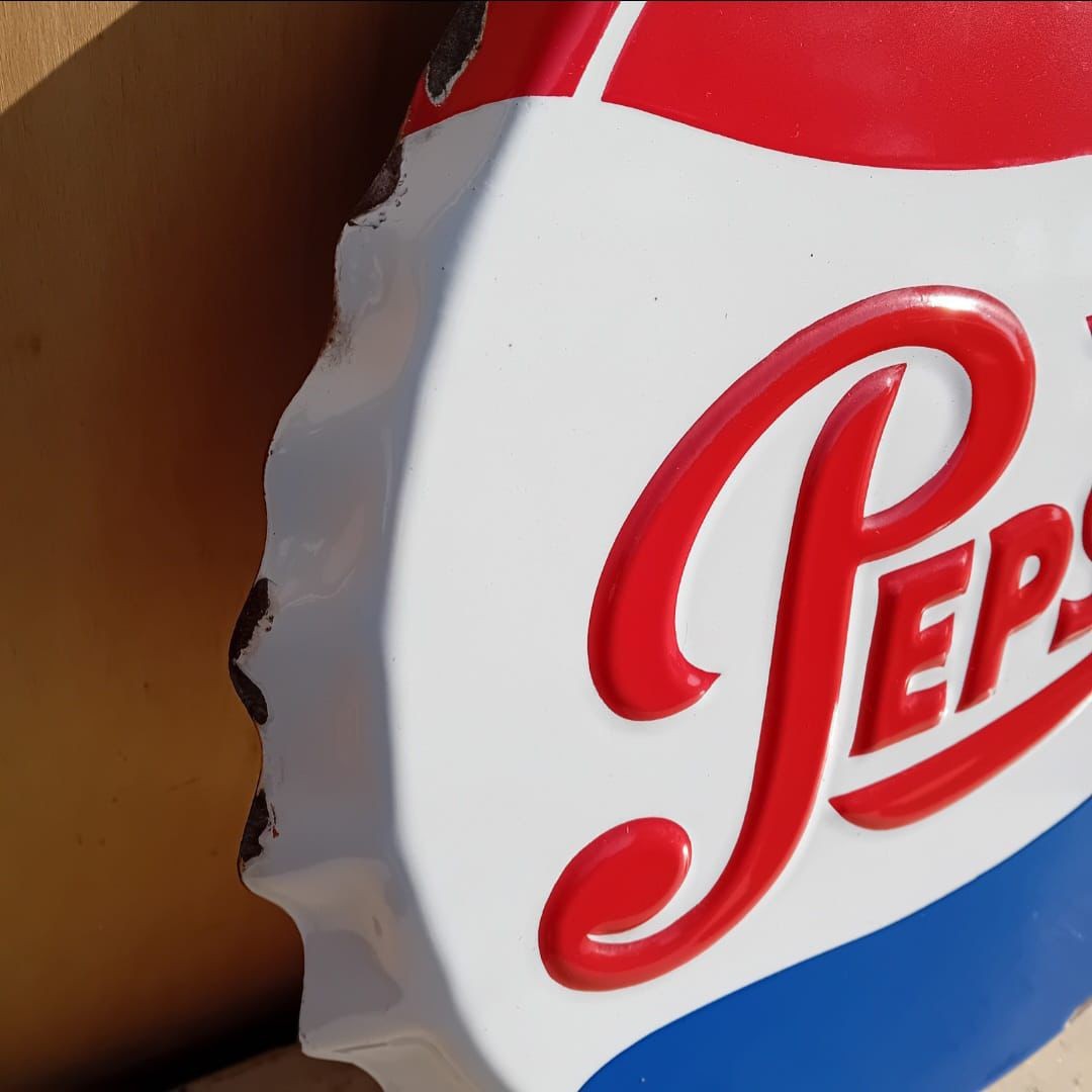 Pepsi Cola Enamel Table Sign