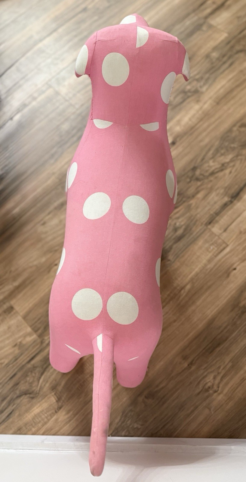 VTG RARE Victoria’s Secret Pink XL Display Dog Pink/white Polka Dot 25.5”T Y2K