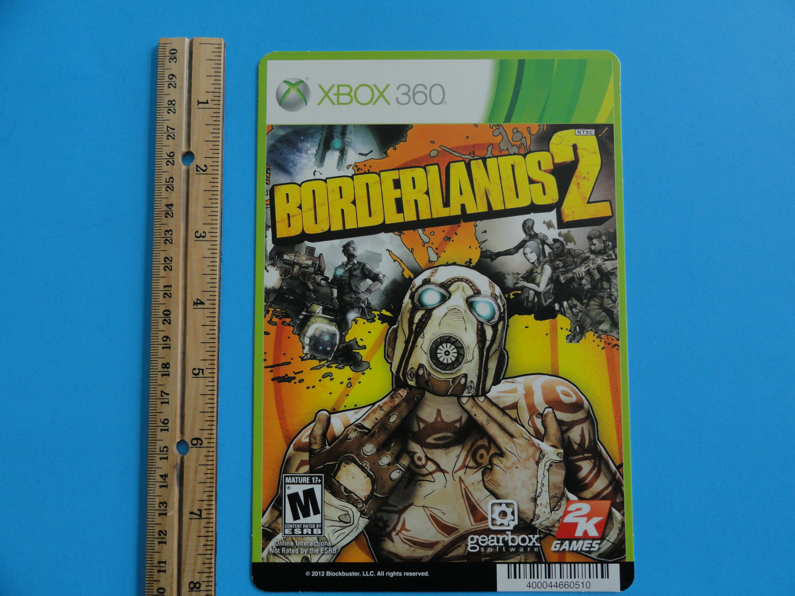 XBOX 360 BORDERLANDS 2 BLOCKBUSTER VIDEO BACKER CARD 5″X8″ NO GAME