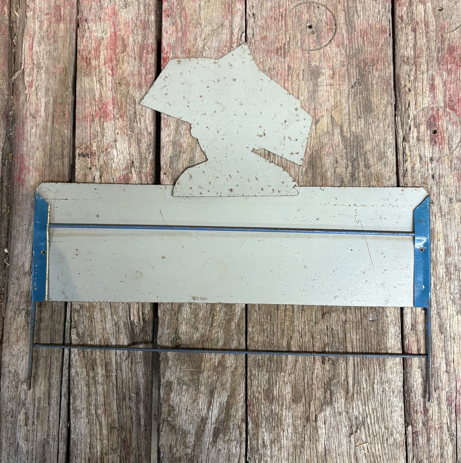 RARE Early Die Cut French Leonard Lille Seeds Advertising Display Rack Sign