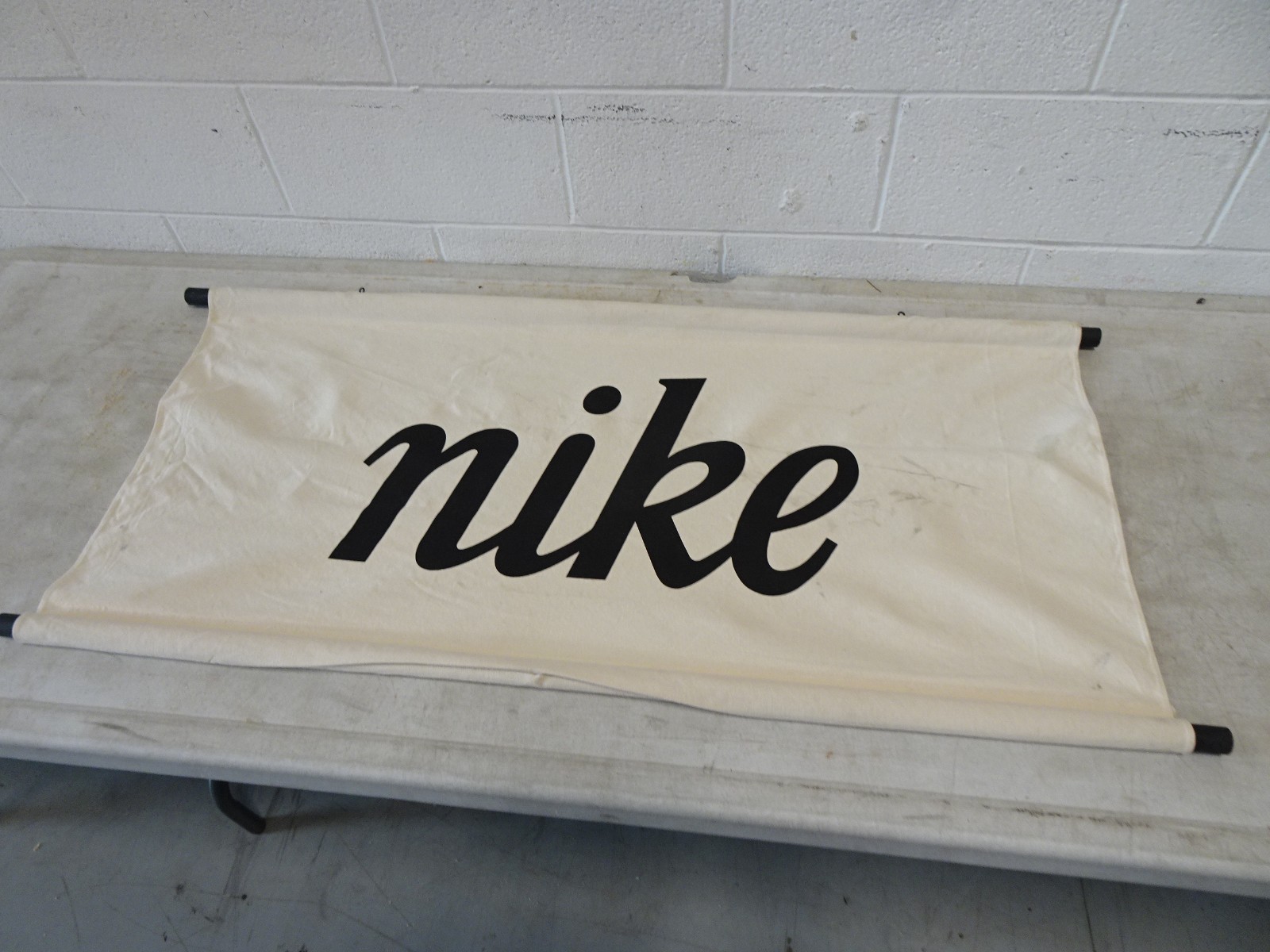 Vintage 1990’s Nike Sign Store Display Banner Heavy Canvas Advertisement Dealer