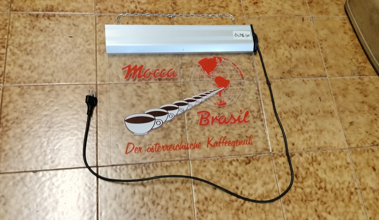 Very Rare Coffee Mocca Brasil Advertising Light Sign Table Working