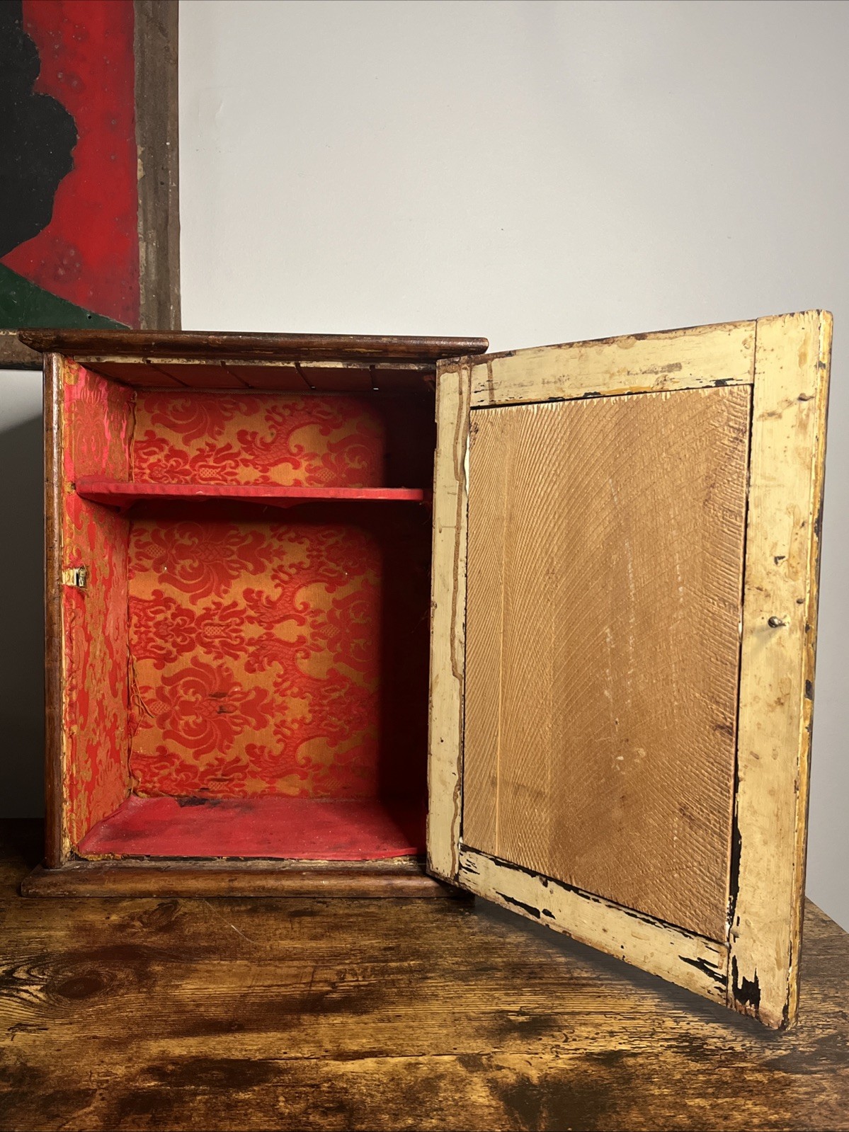 We Sell DY-O-LA Improved Home Dye Store Counter Display Cabinet Wood & Tin 17”