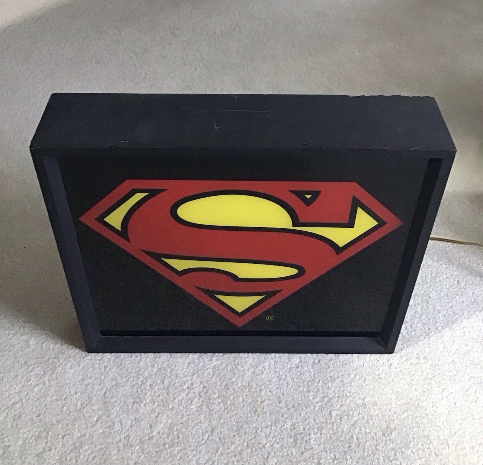 VINTAGE 1970’s LIGHTED BOX ICONIC SUPERMAN COMIC BOOK DEALER DISPLAY