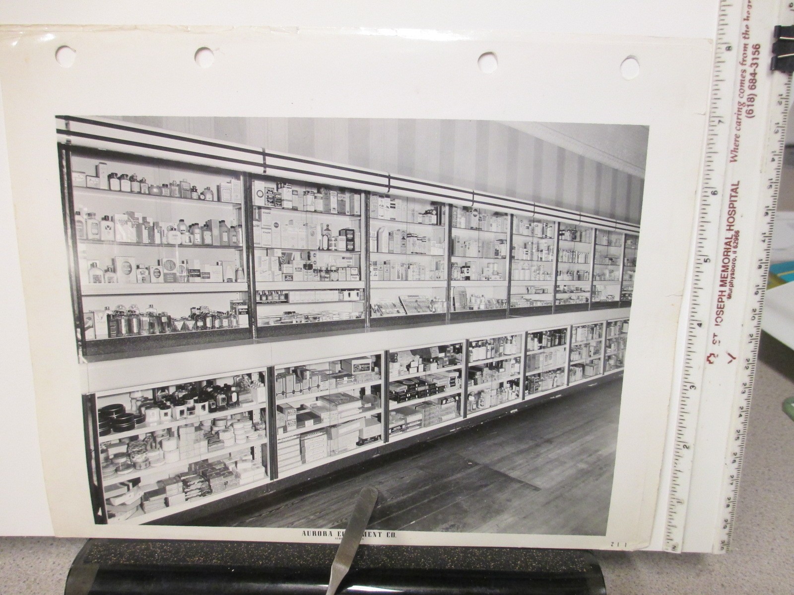 Aurora 1930s drug store display photo cosmetics medicine perfume hair tonic