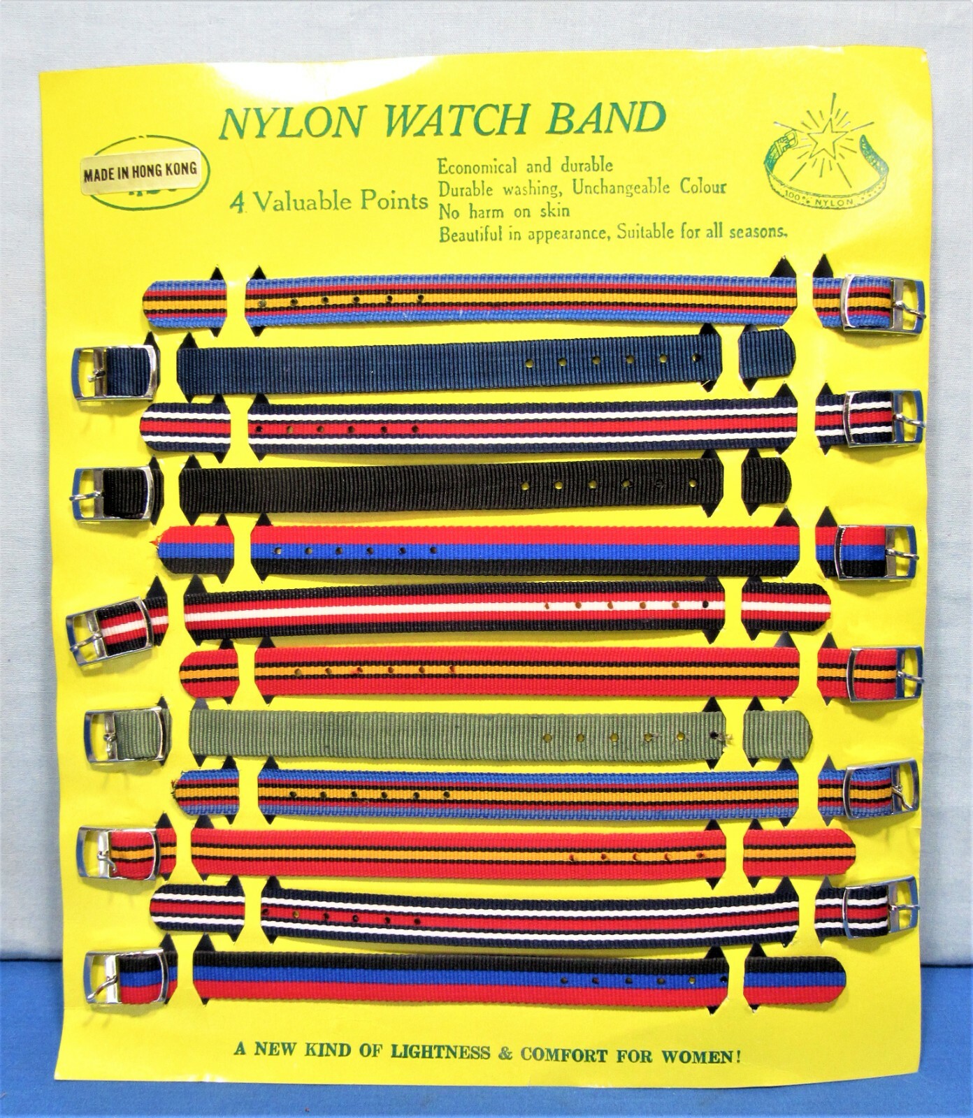 Watch Bands ~ Store Display w/ One Dozen Retro Wristwatch Bands