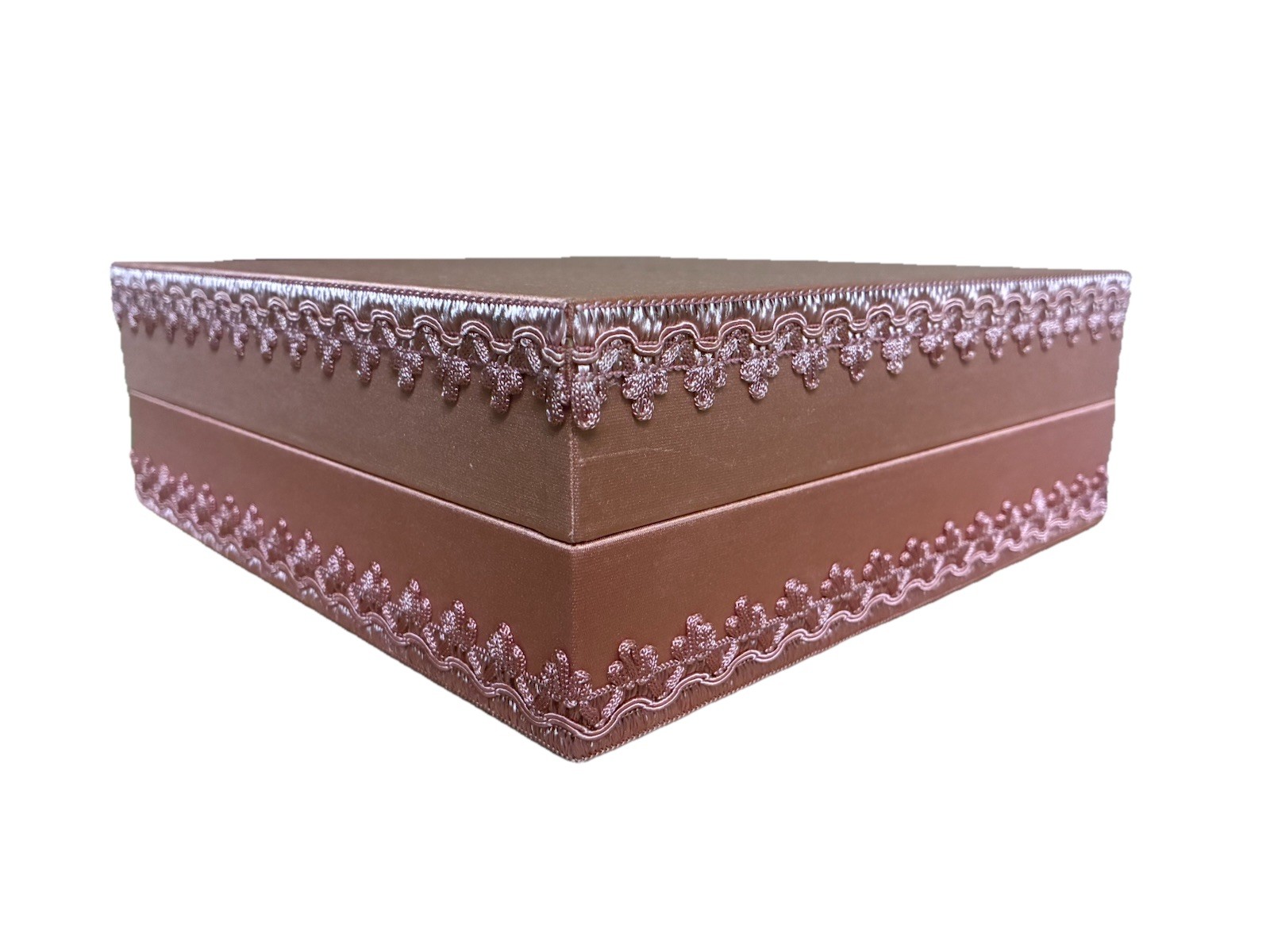 Gucci Gift Box Satin Dusty Rose Green Quilted Lining 10x10x3.5″ NEW