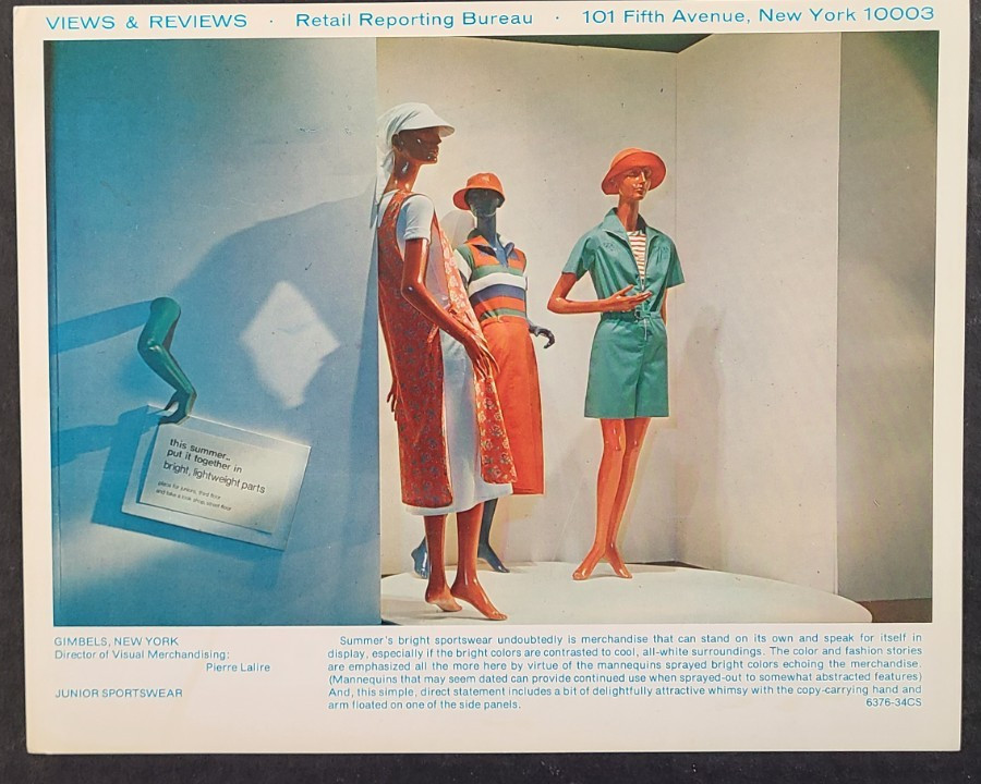 1976 GIMBELS, NEW YORK WINDOW DISPLAY PHOTO PRINT THIS SUMMER PUT IT TOGETHER