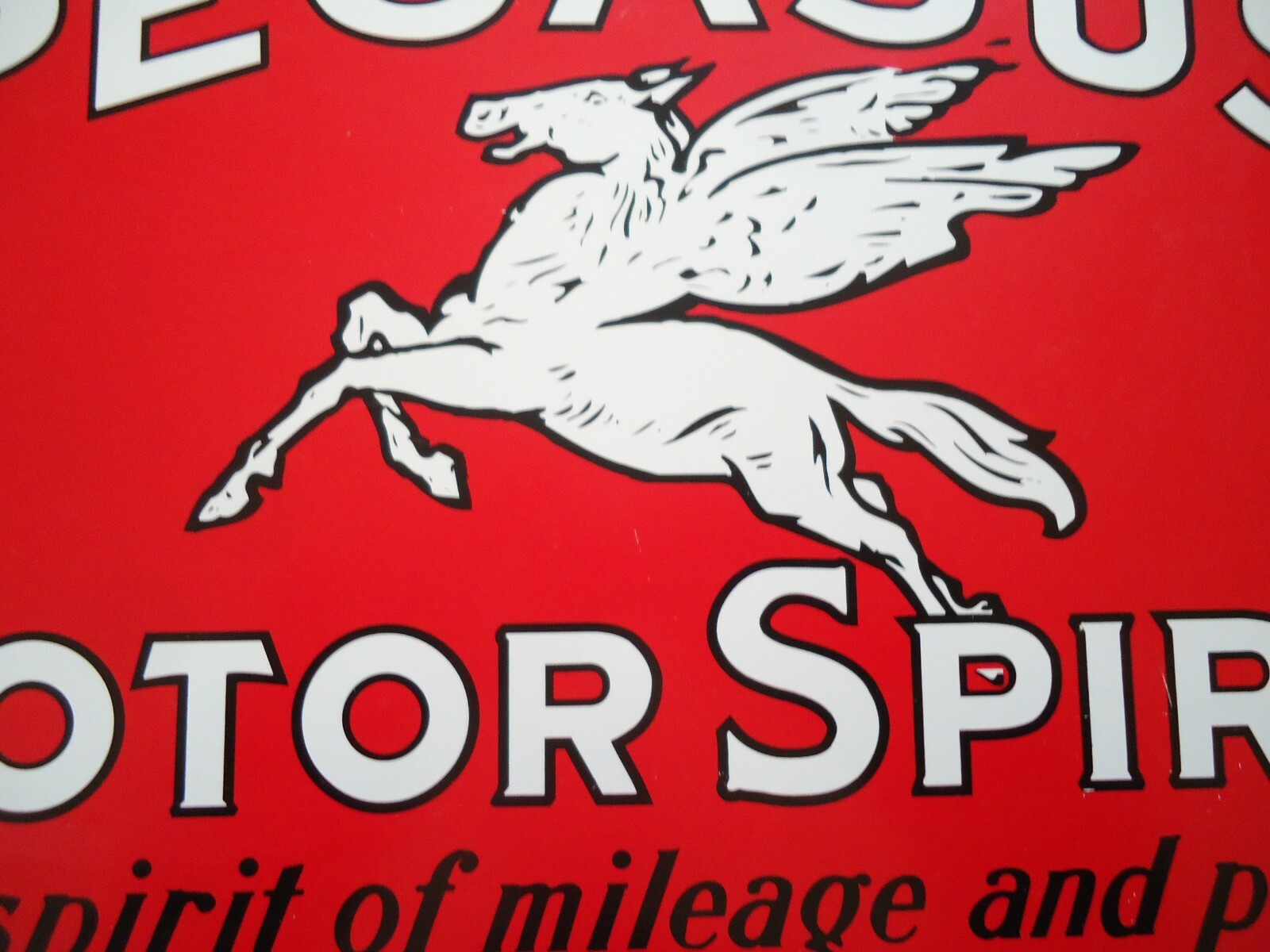 EMAIL PEGASUS MOTOR SPIRIT HORSE UNICORN POWER ENAMEL PLATE 25*35cm 0.6kg