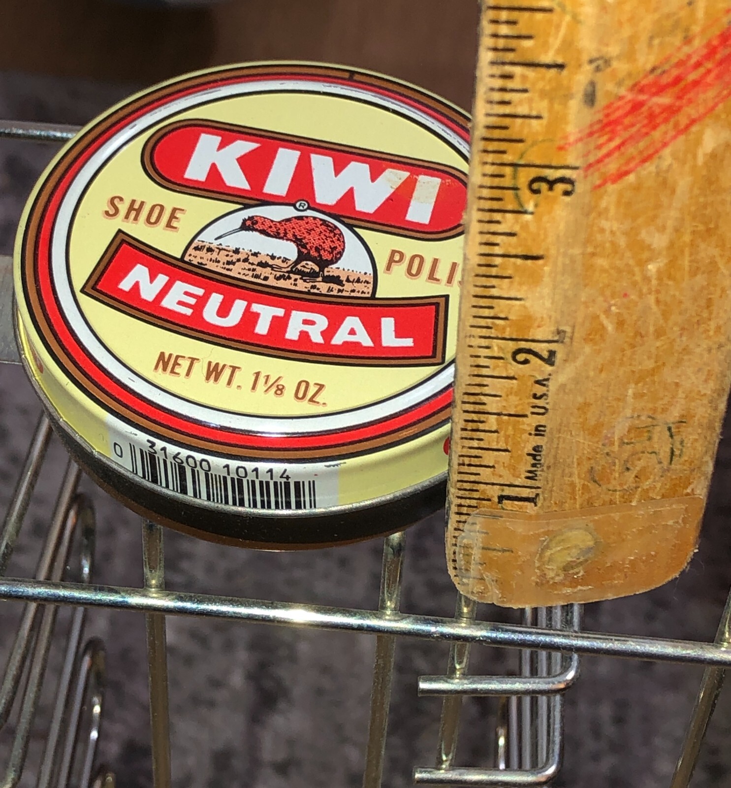Kiwi Shoe Polish Tins Vintage Metal Store Counter-Top Stand 1940’s w Tin Old