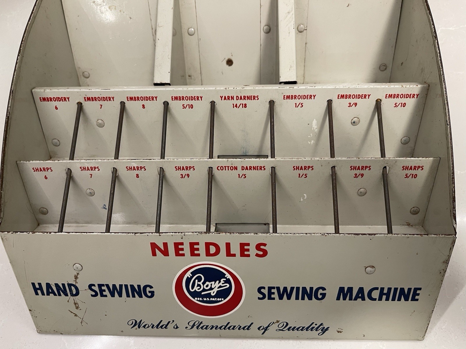 Vintage Boye Needle Company Metal Cabinet Display For Store Can Be Hung