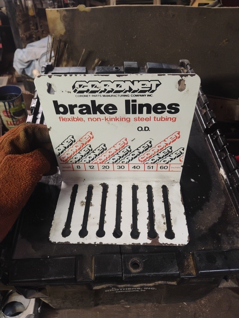 Coronet Brake Lines Flexible Steel Tubing Store Display White Black Red