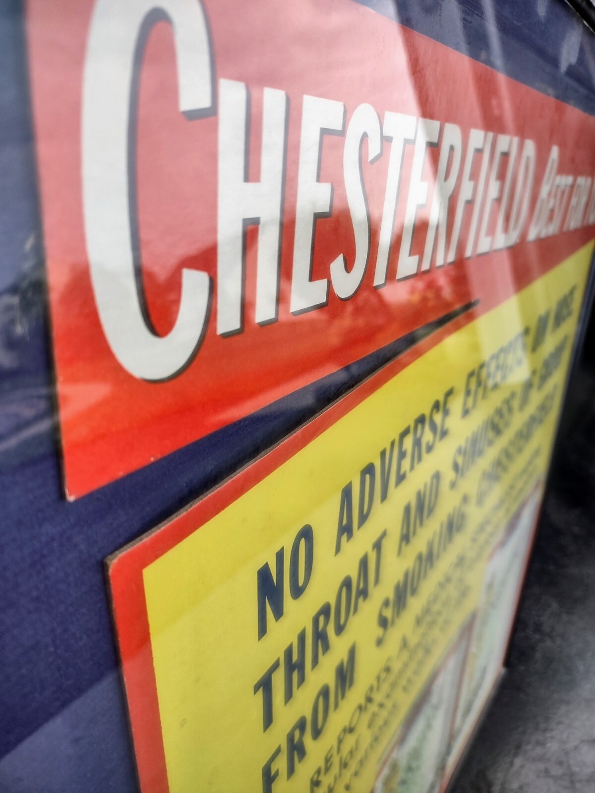Rare Chesterfield Best for YOU ! Cardoard Counter Top Display Advertisement
