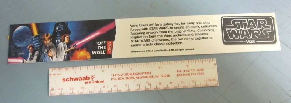 VANS skateboard surf Star Wars plastic shoe shelf display signage Flawless New