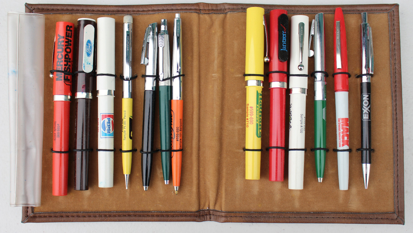 Vintage Brown & Bigelow Sheaffer Advertising Salesman Sample Kit w/ 13 Pen Ad