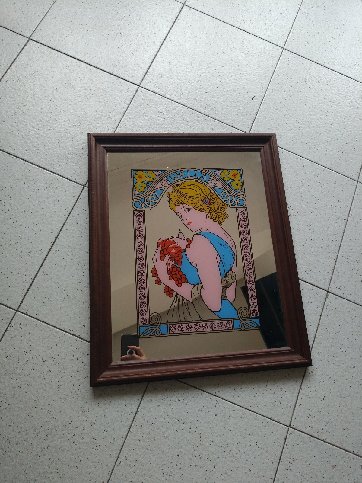 Vintage WELLA Advertising Mirror