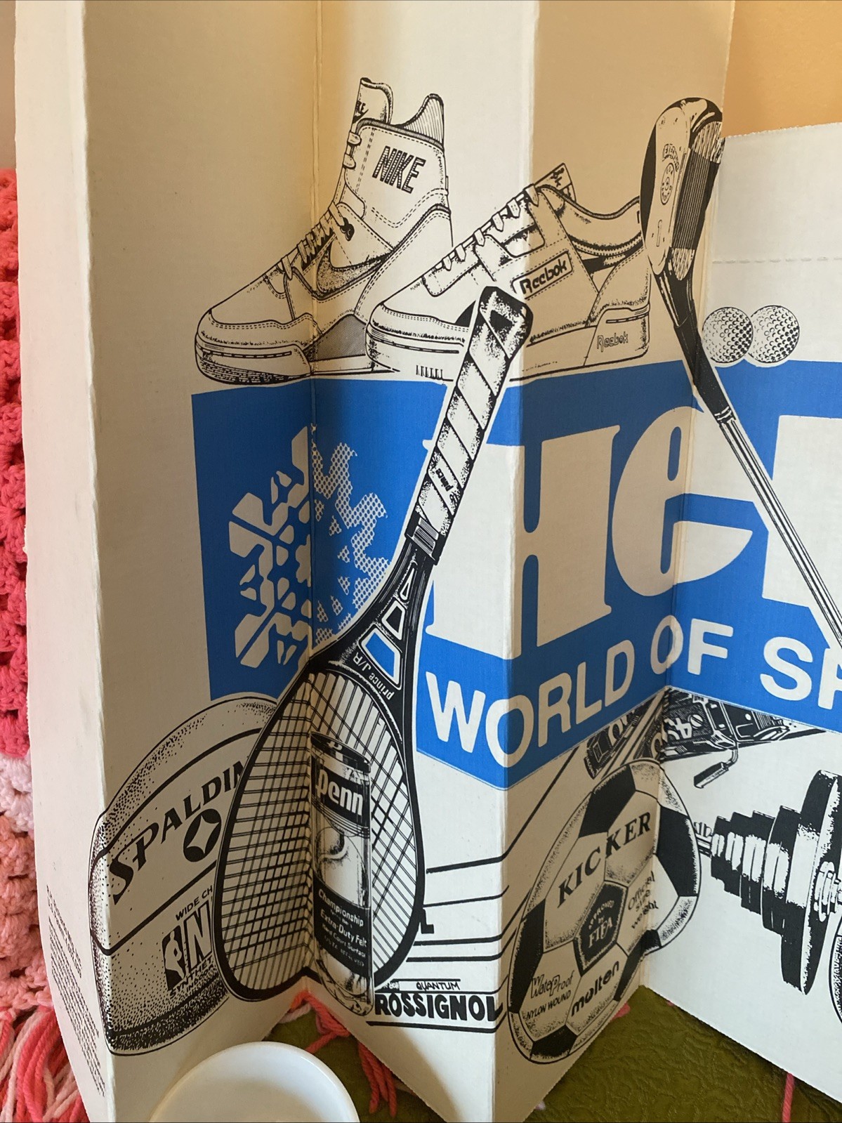 Herman’s World Of Sporting Goods Window STANDEE Vintage FOLD PROMO Sign RARE AD