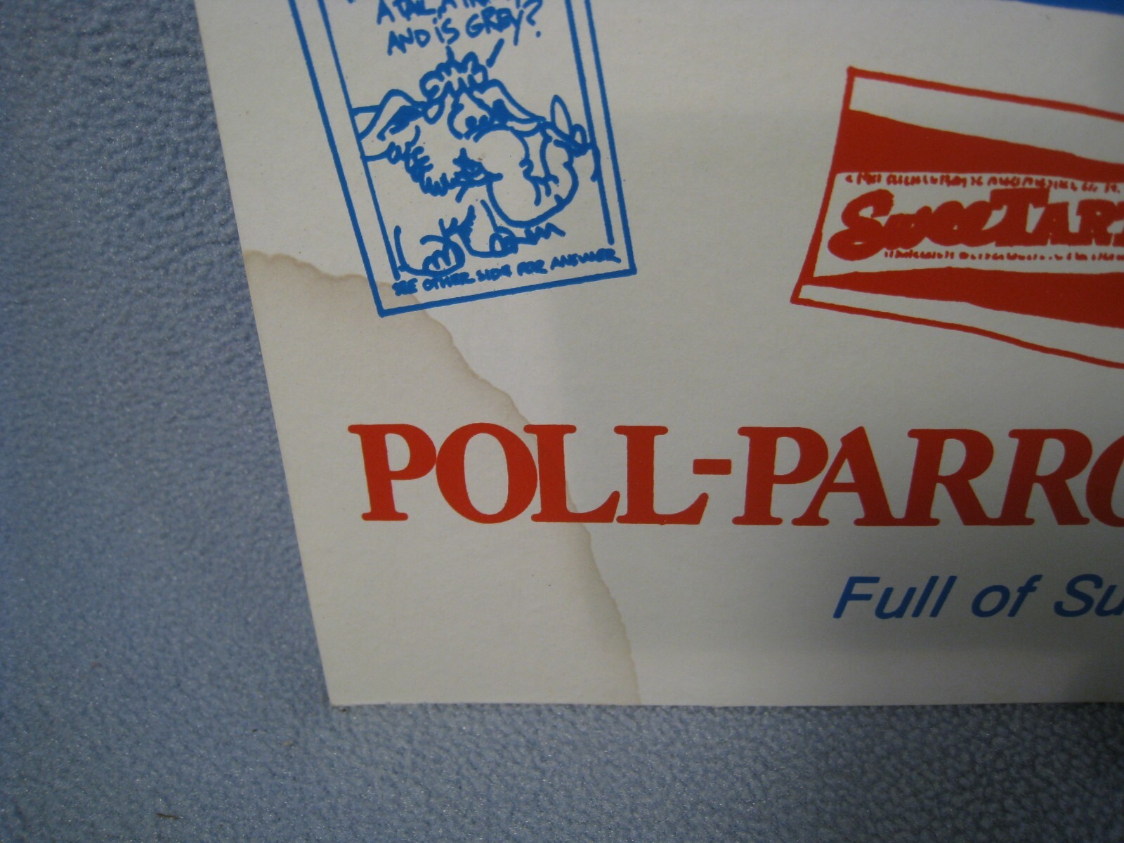 Lot of 2 Vintage Cardboard Poll-Parrot Polly Sox Sign’s 13 1/2″ Tall X 10 1/2″ W