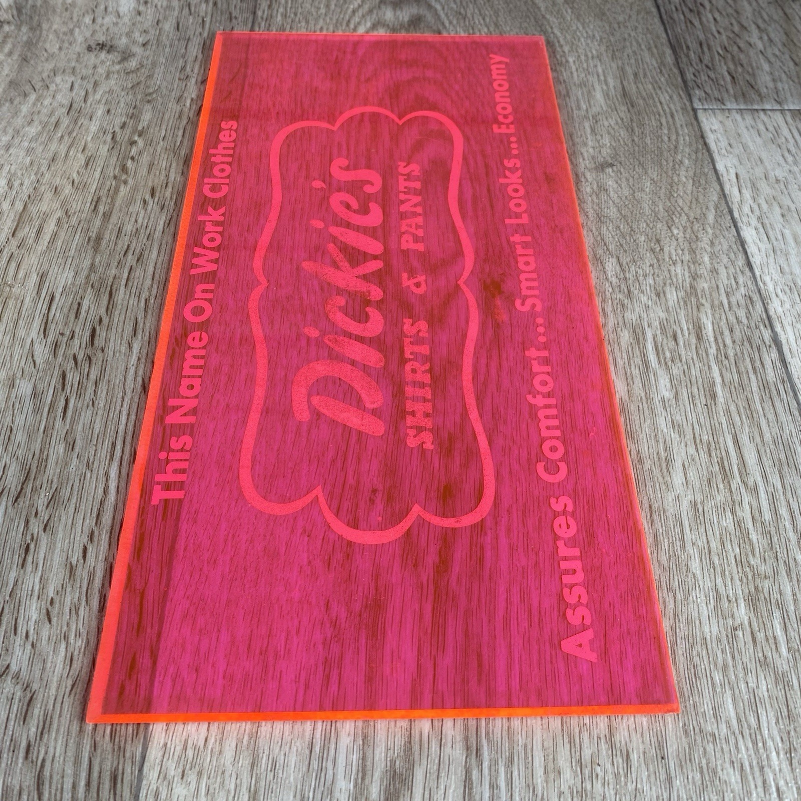Vintage Dickies Store Display Hot Pink – Neon Comes Alive Using a Black Light