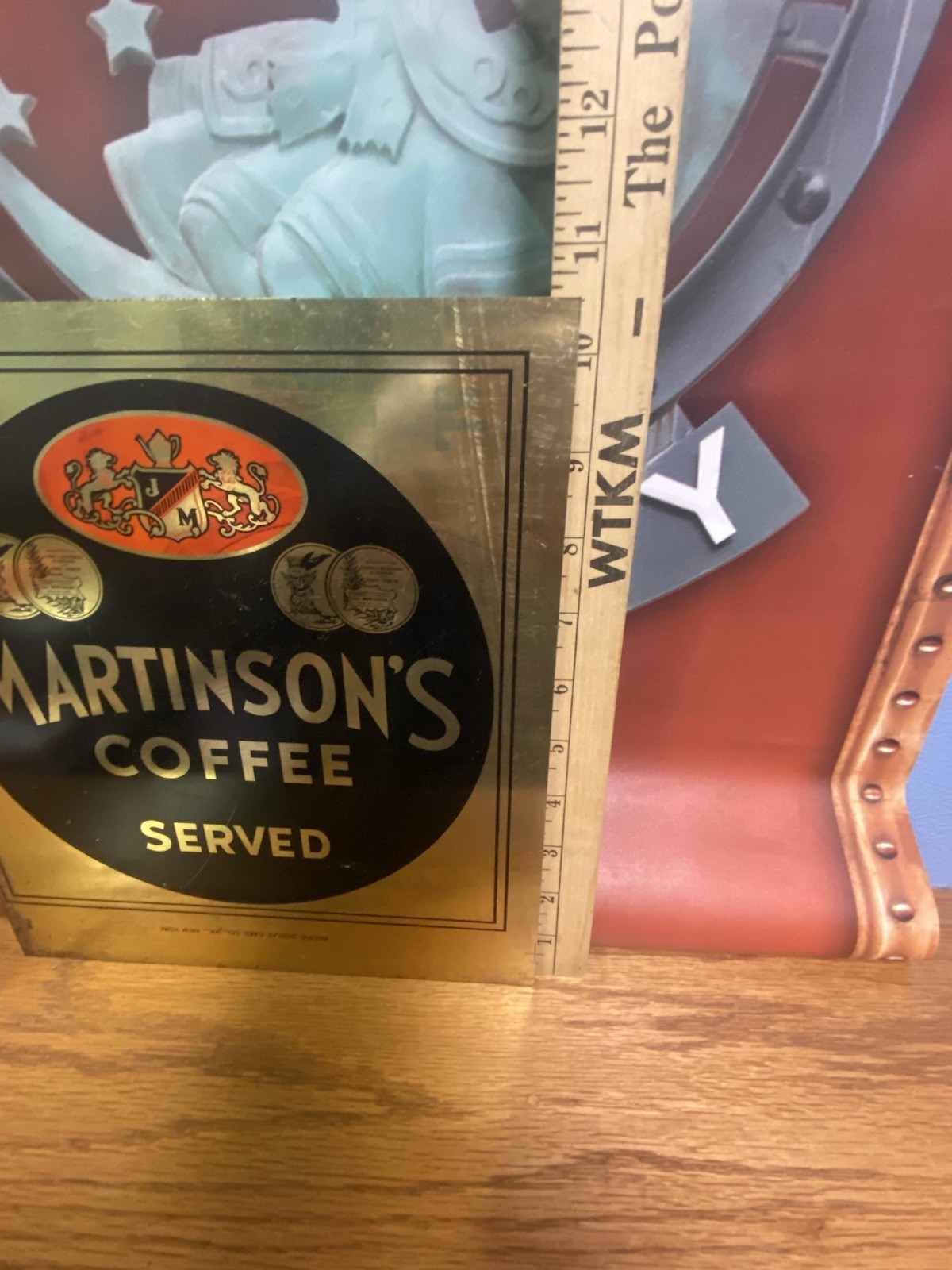 Vintage Martinson’s Coffee Served Metal Advertising Sign Store Display