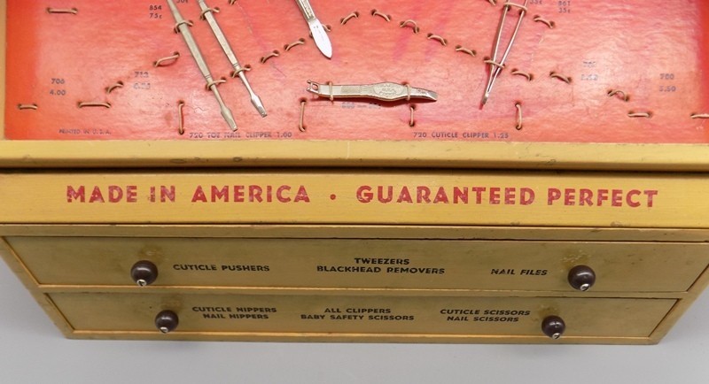 Vintage Millers Forge Store Counter Display 2 Drawer w/ Implements Pharmacy