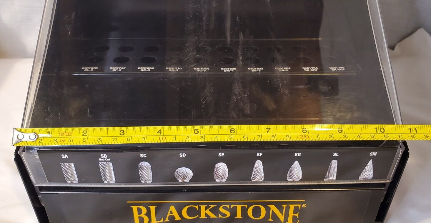 Blackstone Locking Rotary File/Bur Display Stand Metal Shop Organizer w/Keys