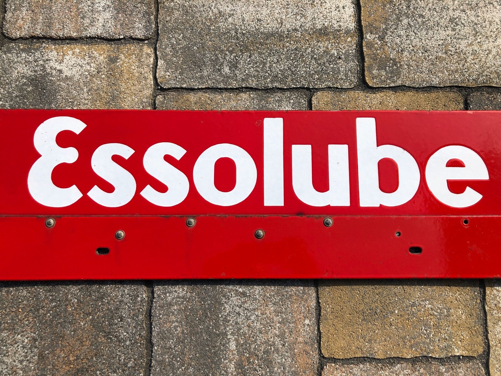 ANCIENNE PLAQUE EMAILLEE ESSO ESSOLUBE BIDON HUILE Motor Oil PUMPE TOLE OEL TOLE
