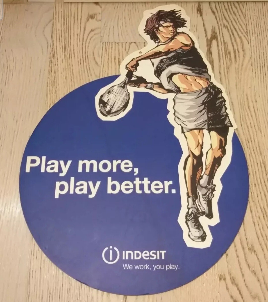 TABLE SIGN ADVERTISING-INDESIT TENNIS SPORT-PICTURES VINTAGE