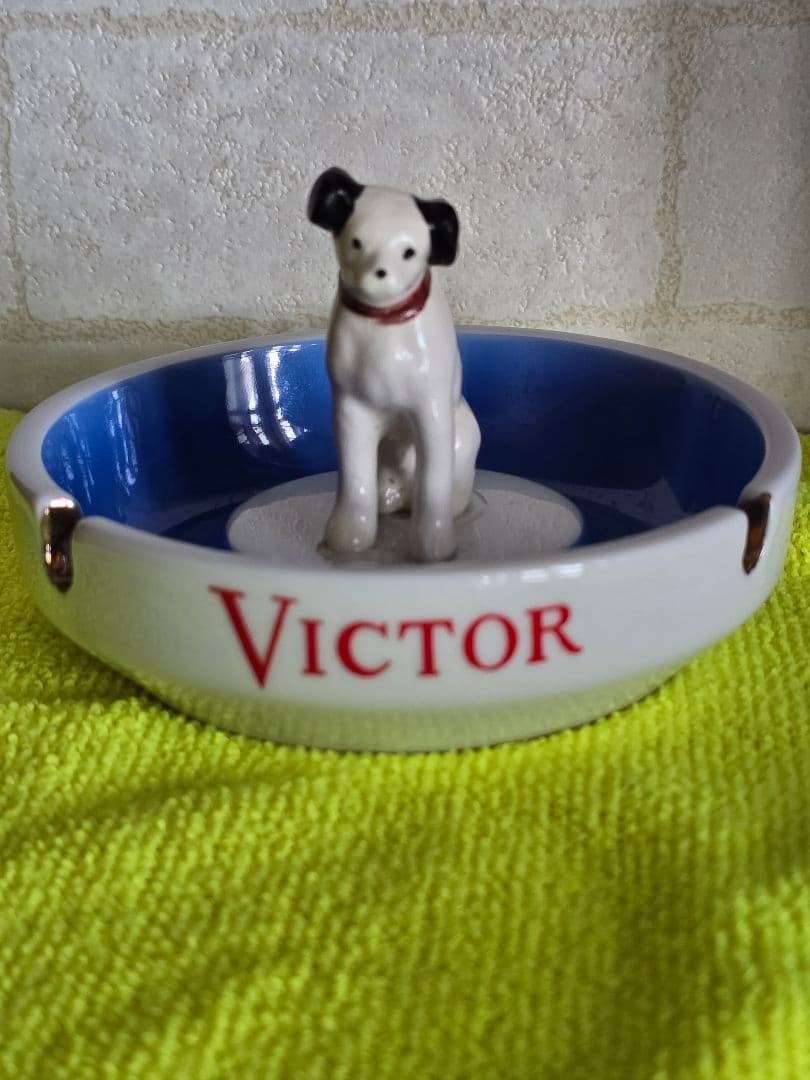 Vintage Victor Nipper Dog Ceramic Ashtray Showa Japan Record Store Rare