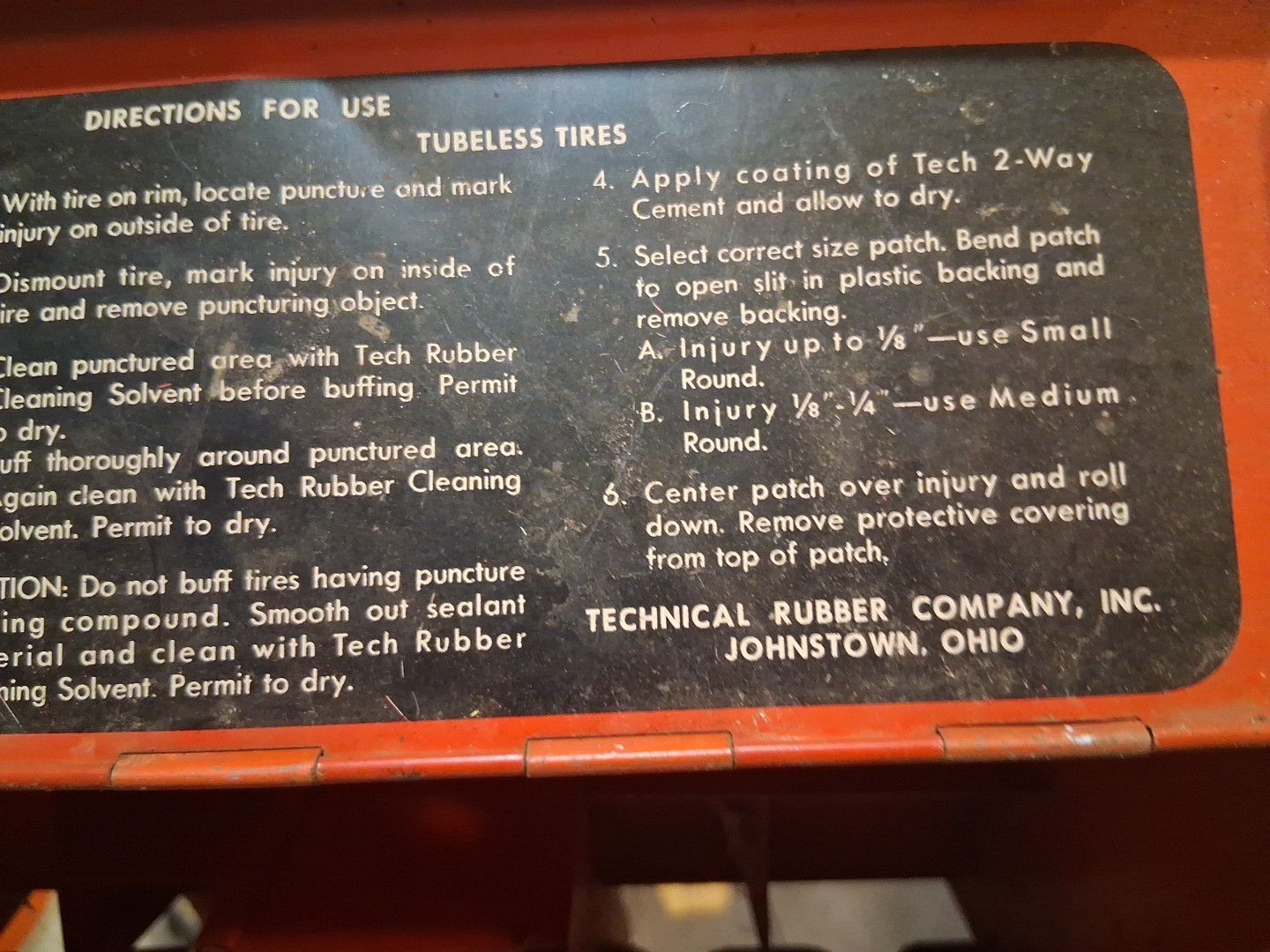 Vtg Tech – 2 – Way Tire Tube Repair Countertop Store Display Cabinet Dispenser