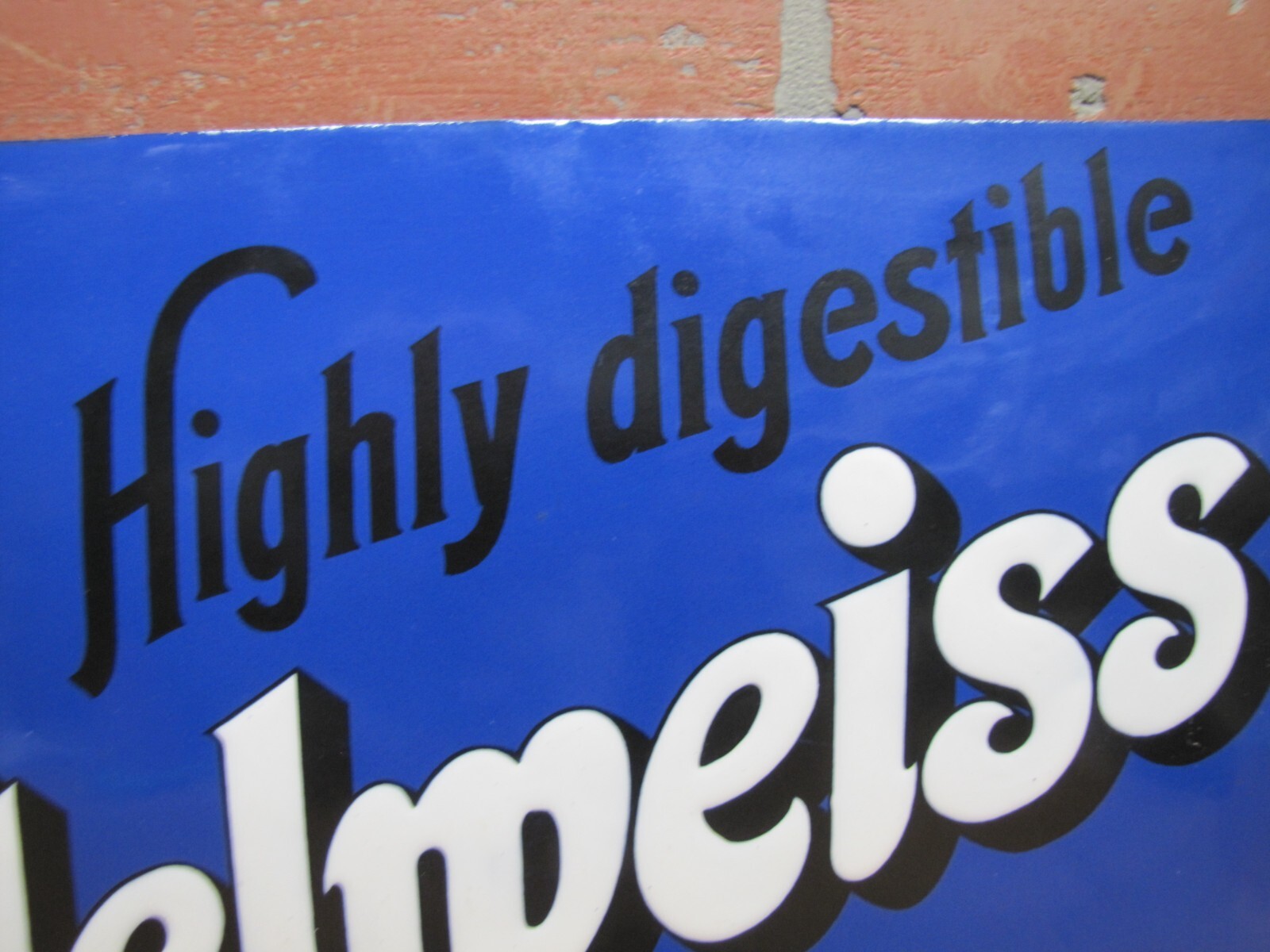 EDELWEISS CHEESES Old Porcelain Store Display Ad Sign C R Dold Offenburg Germany