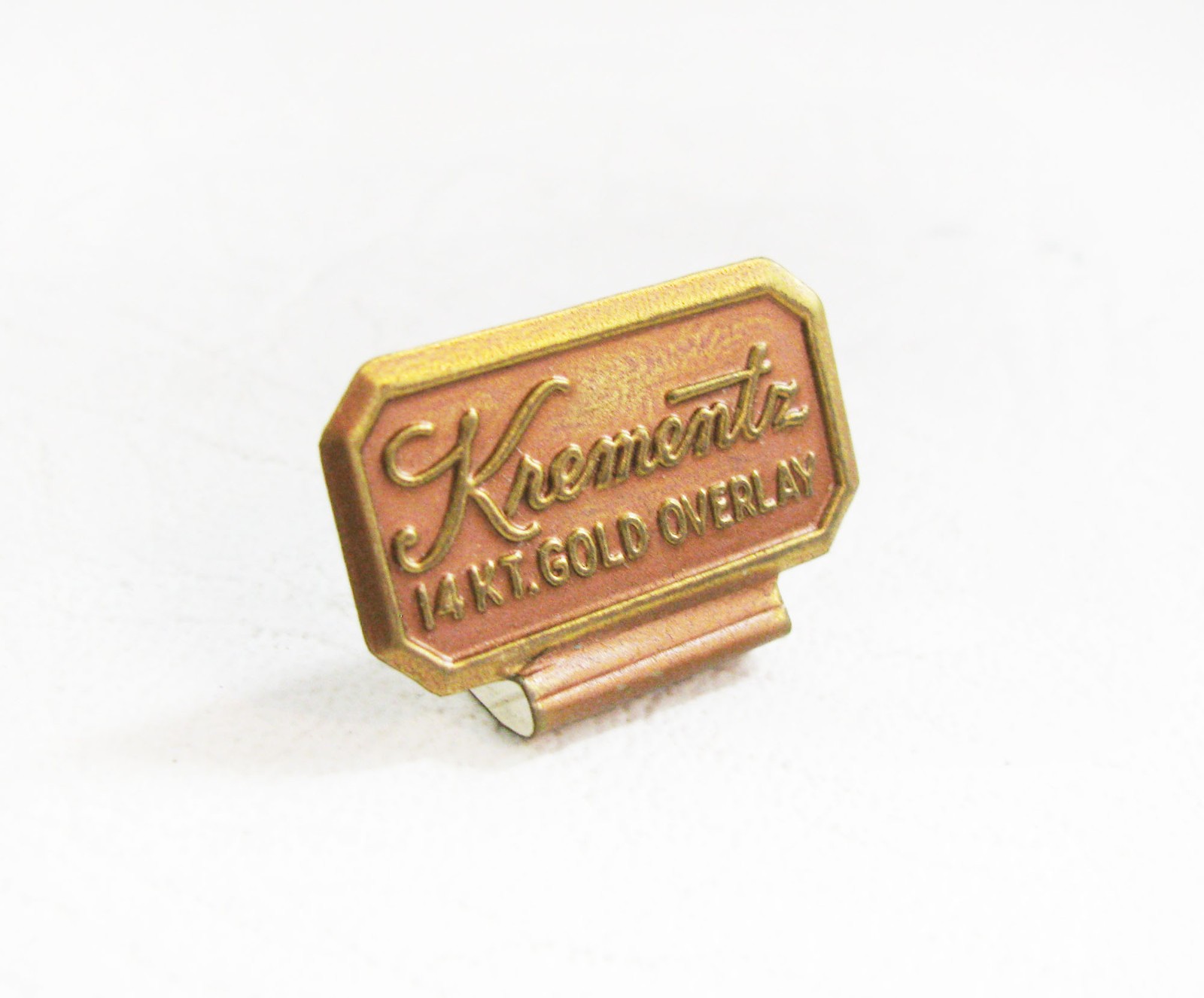 Vintage Krementz 14KT. Gold Overlay Tag For Display Box