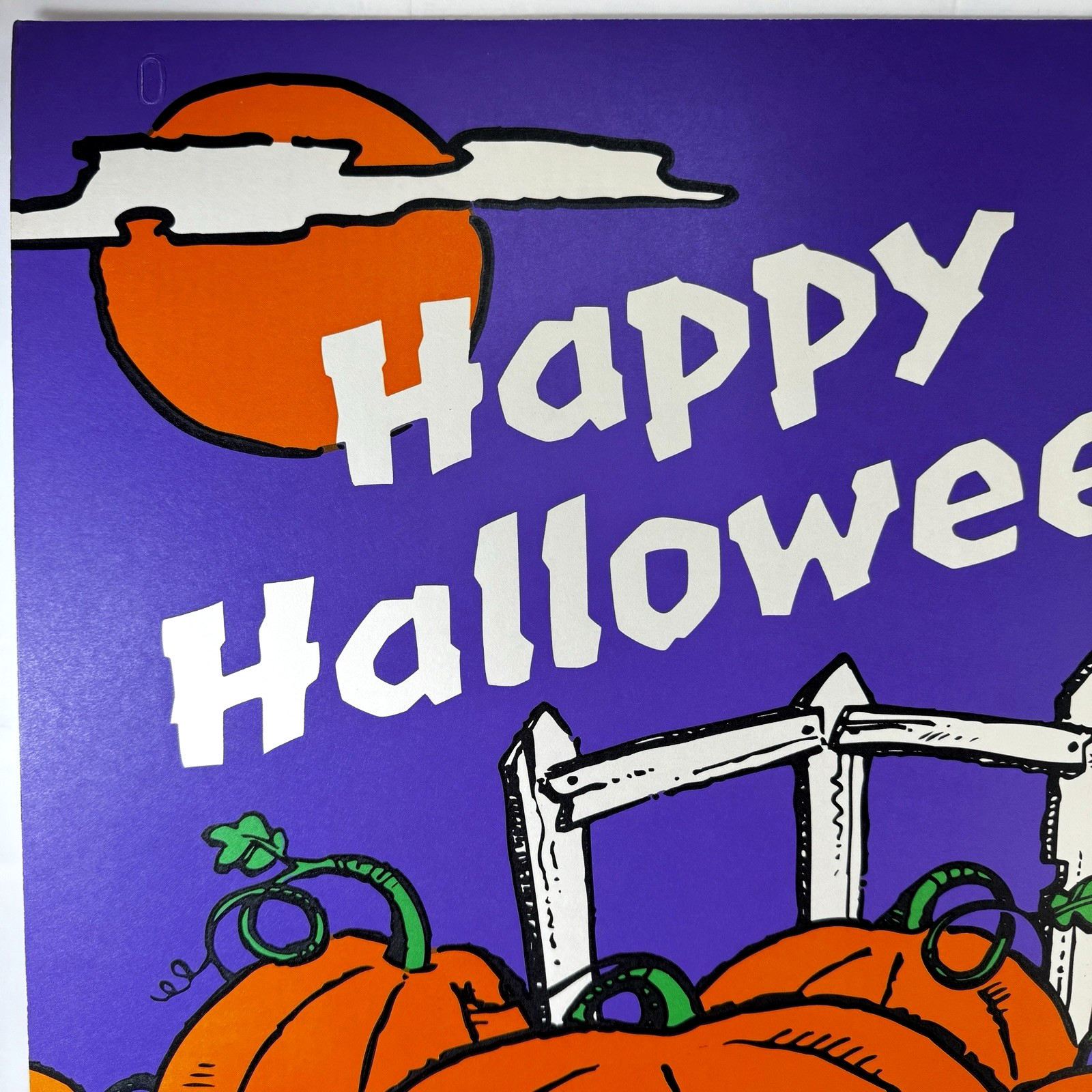 Vintage 1990s HAPPY HALLOWEEN Large Store Display Double Sided 26 x 20
