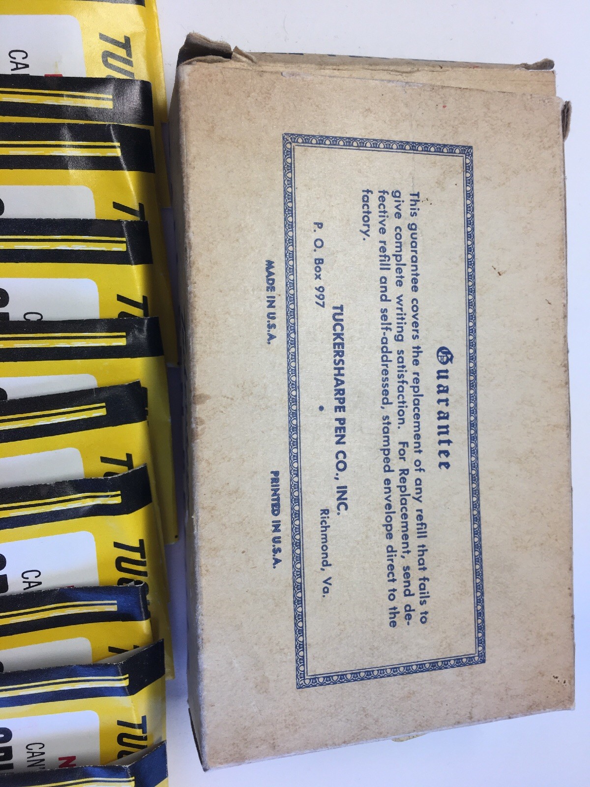 Vintage Tuckersharpe Ball Pen Refills Box with 11 Refills