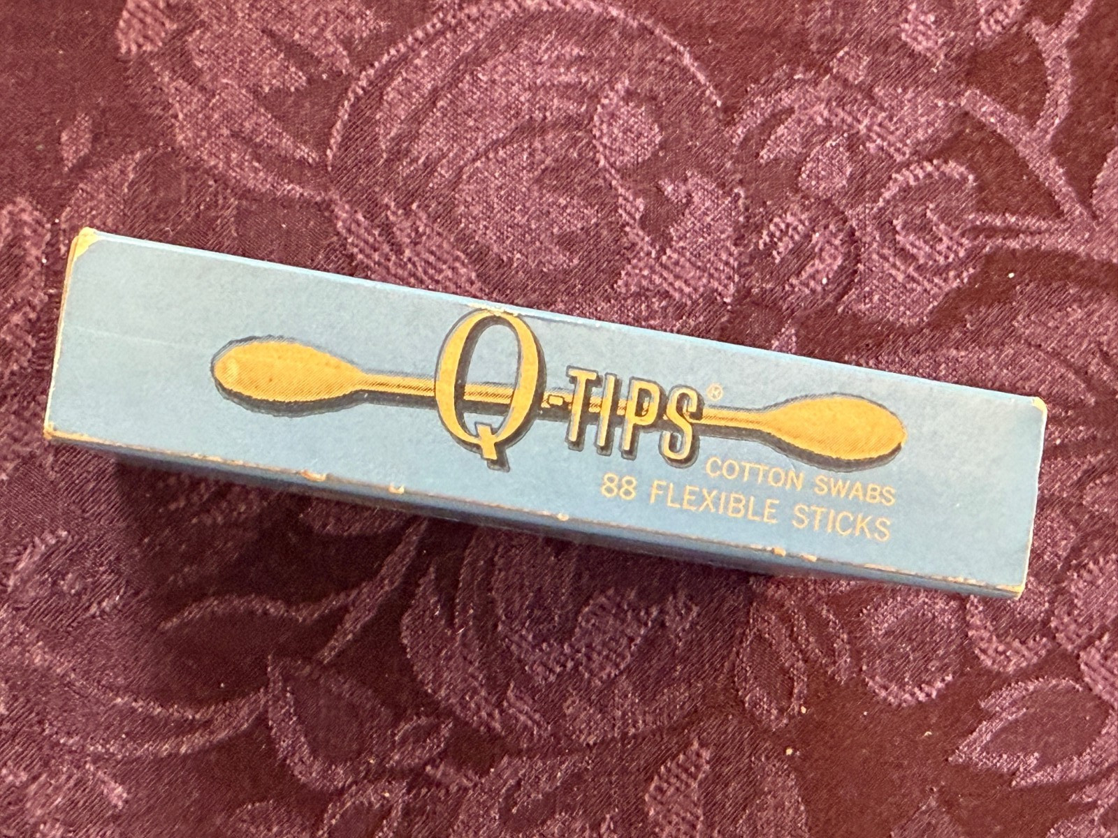 Vintage Q Tips Original Packaging Box 1960s 59 cents