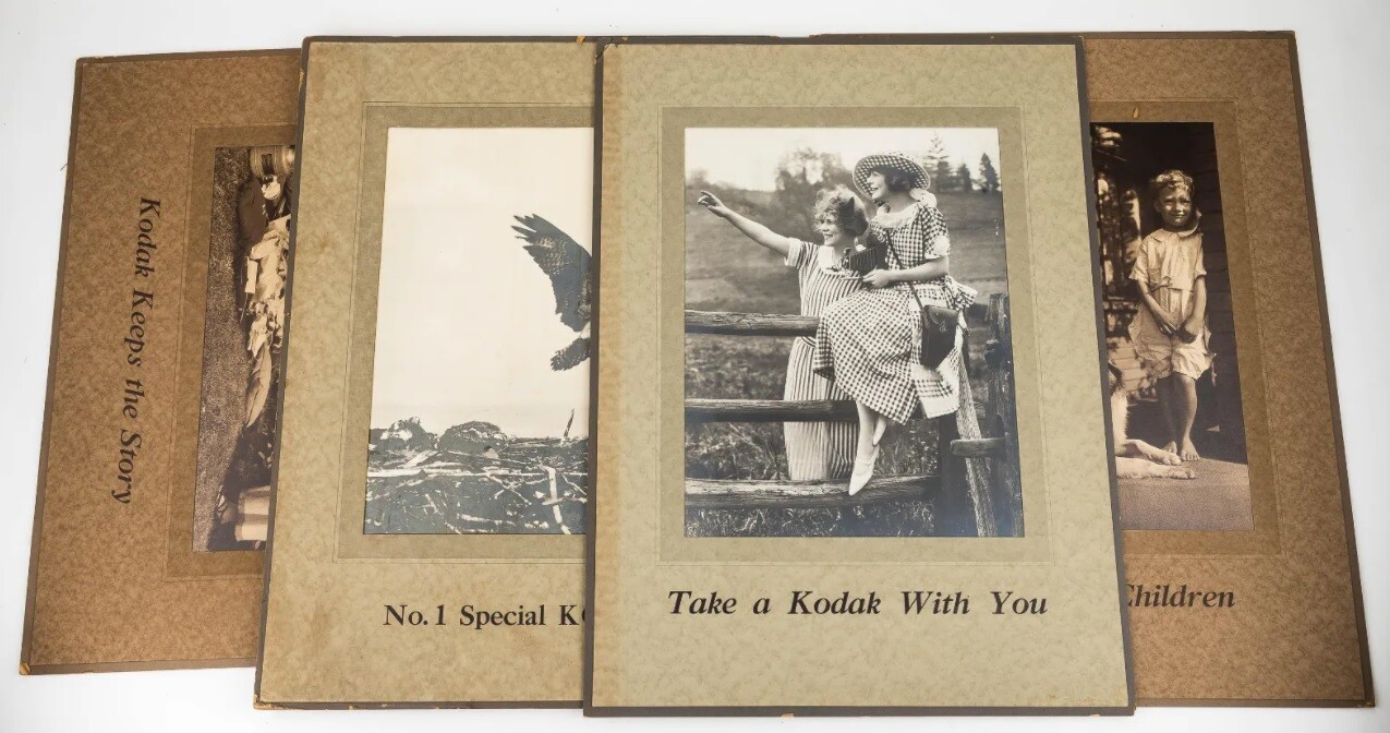 Very Scarce Vintage Grp of 4 c1922-24 Kodak Posters Retail Store Counter Display