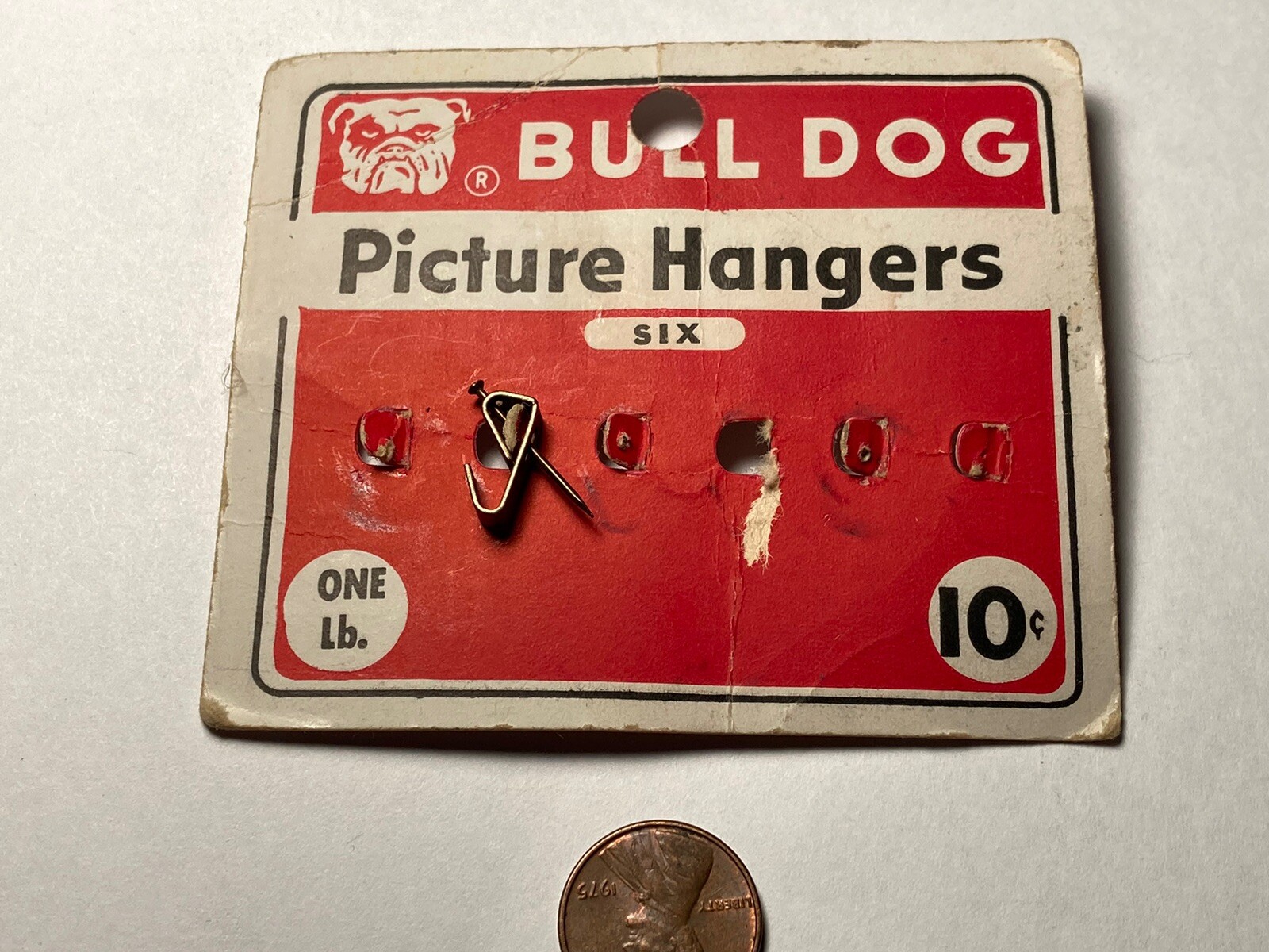 Antique Bull Dog Picture Hanger Store Card