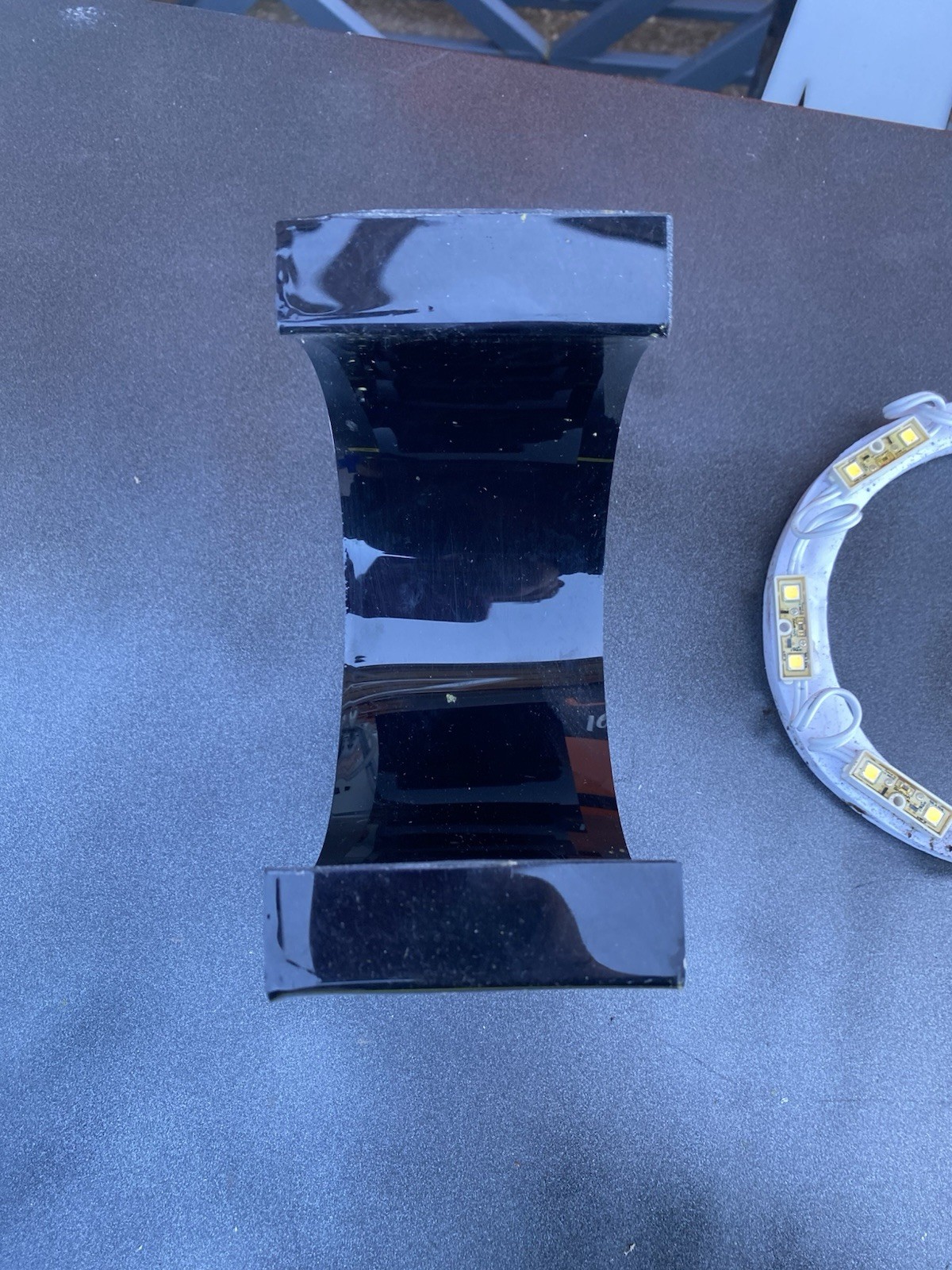 Letter C Ex Sign Black Edge White Front