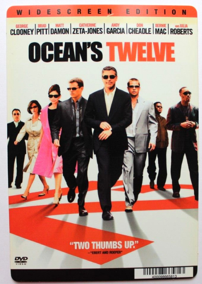 BLOCKBUSTER Backer Card Mini Poster Art 5.5″ x 8″ OCEANS TWELVE, BRAD PITT