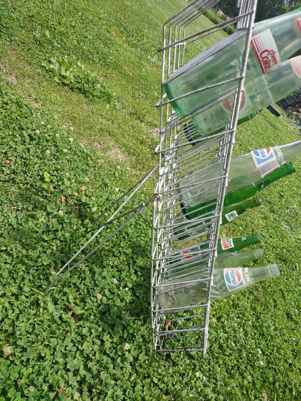 Vintage Metal Glass Pop Bottle Display Stand 3 ft x 14in (Bottles Not Included)