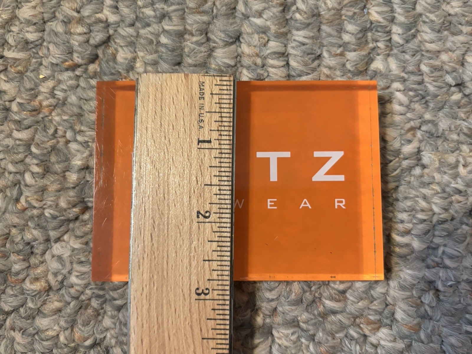 Dutz Eyewear Acrylic Retail Display – Orange Boutique Counter Sign
