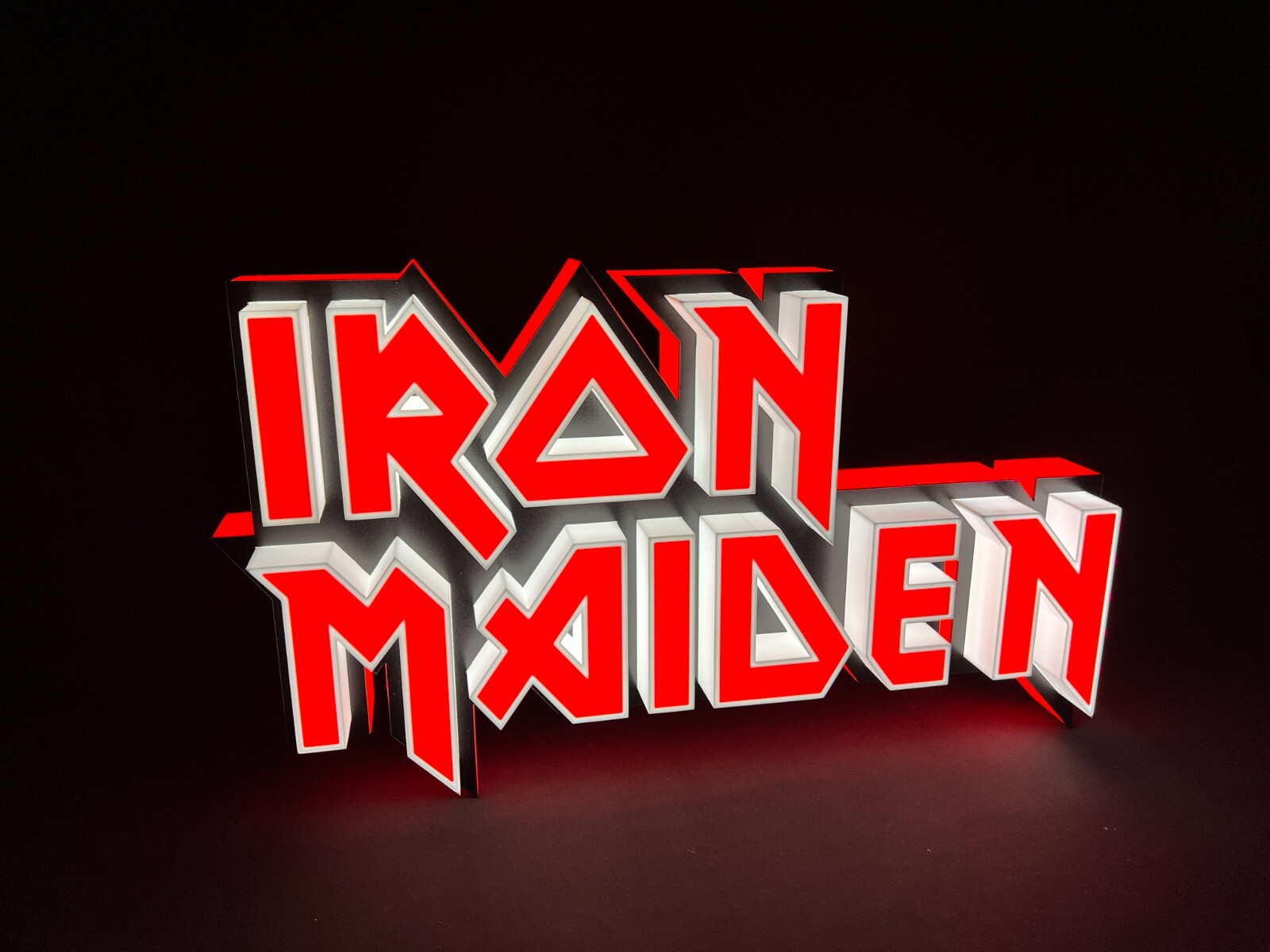 Iron Maiden insegna luminosa targa heavy metal lighted sign logo Eddie the Head