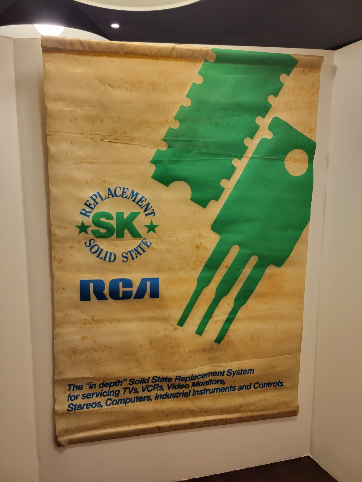 Vintage RCA SK Series Service Parts Banner Advertising Sign