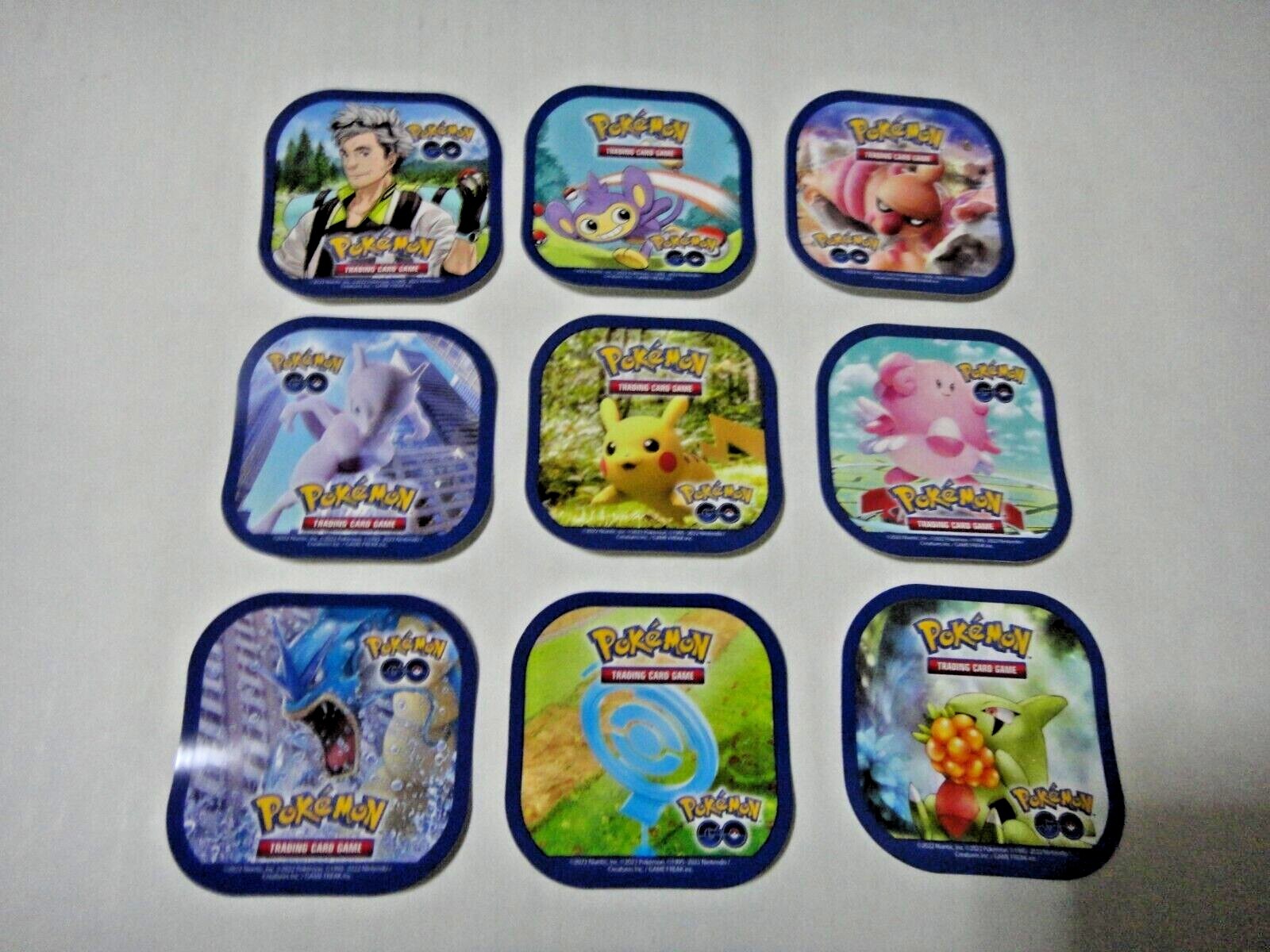 Pokemon GO TCG Set of 9 Characters Stickers 2 1/2″ Collection Toy Gift Promotion