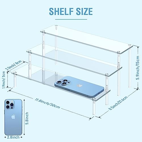 3 Tier Acrylic Display Riser, Clear Cupcake Stand Holder, Perfume Organizer