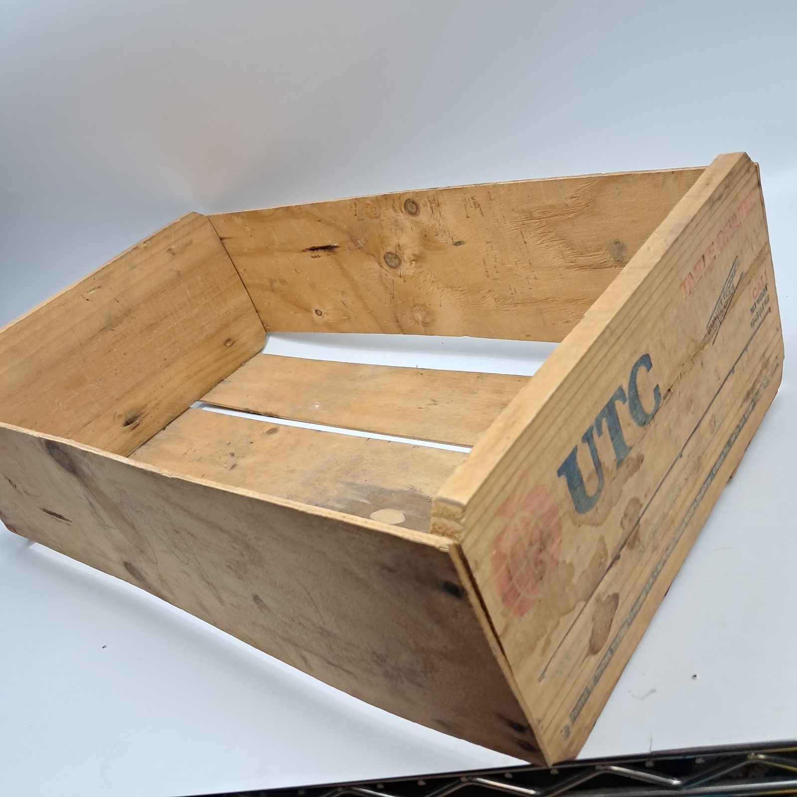 VTG Wooden Grape Crate Box UTC Table Grapes Advertising Primitive Display USA