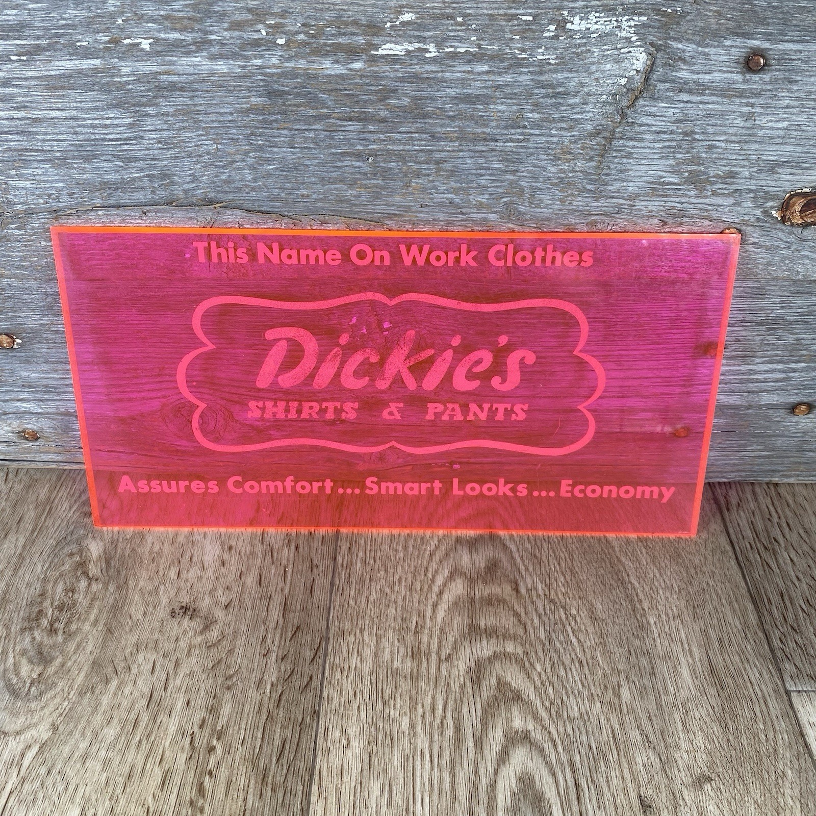 Vintage Dickies Store Display Hot Pink – Neon Comes Alive Using a Black Light
