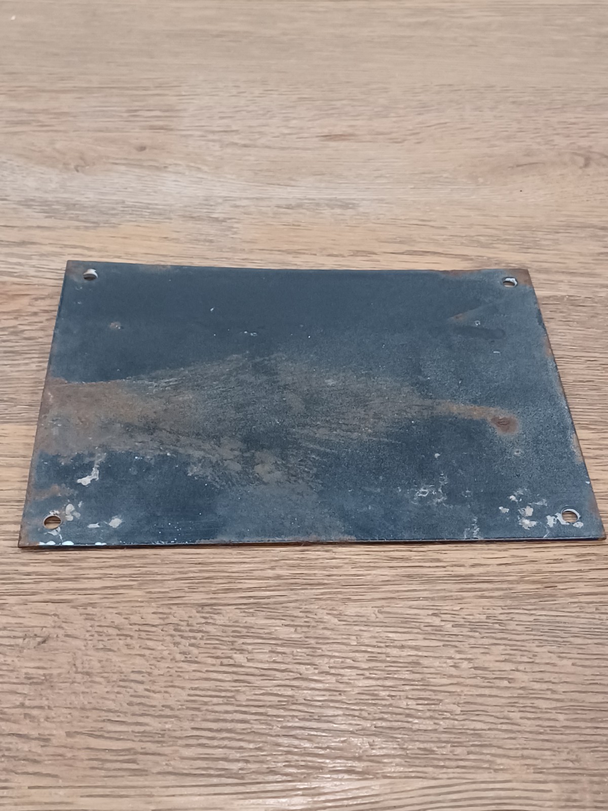 Large Antique Enameled Plate Street Number 122 20cmX15cm Navy Blue Enamel