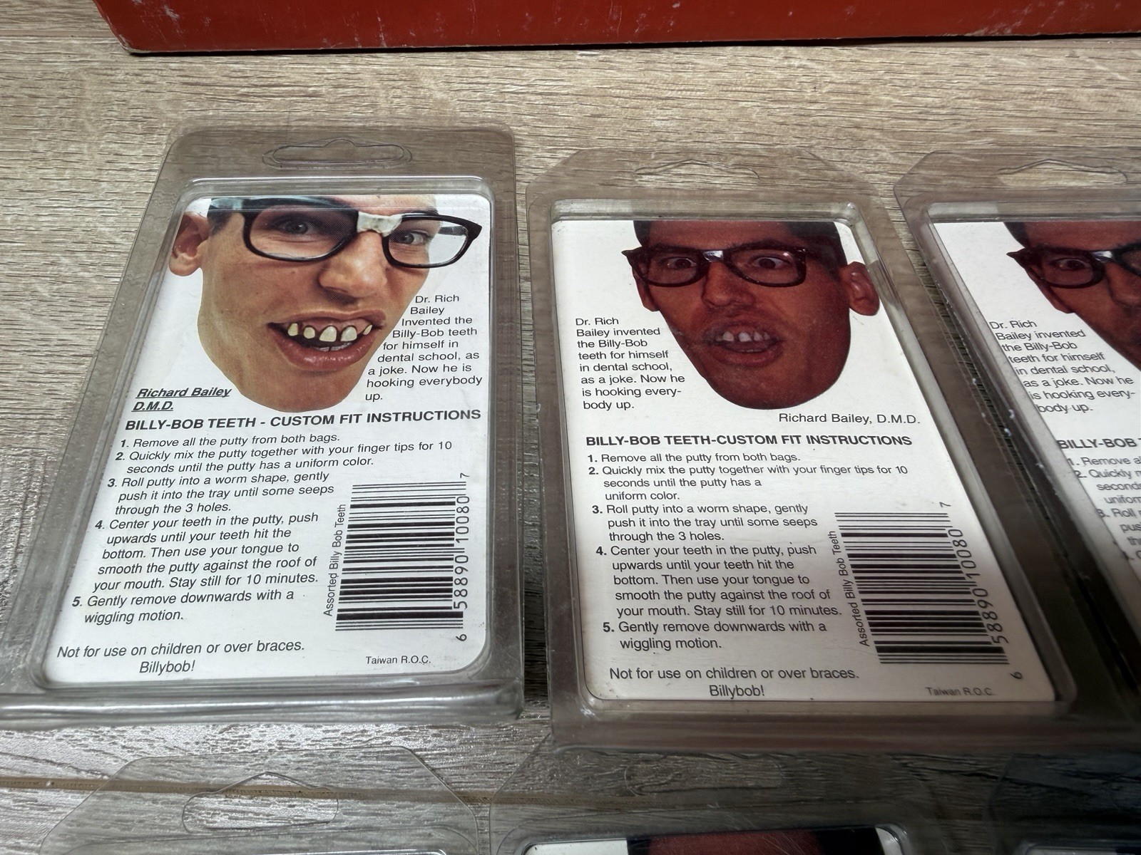 Vintage Billy-Bob Novelty Costume Teeth Point Of Sale Display Box W/ 6 Sets New