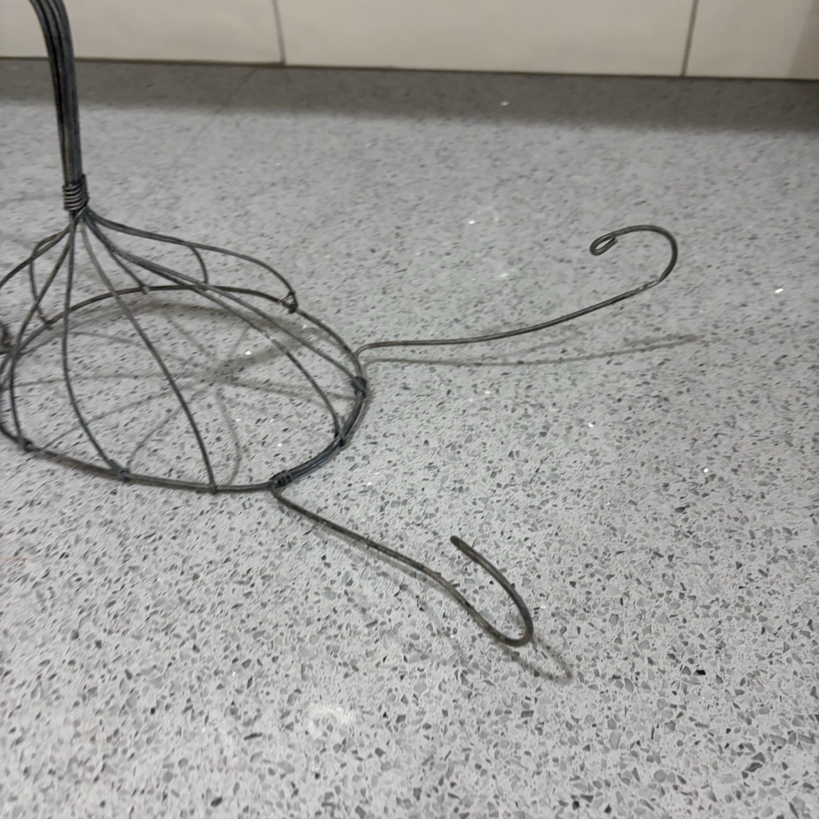 Vintage Antique Wire Hat Wig Stand Wall Holder rack w hooks Store display Decor